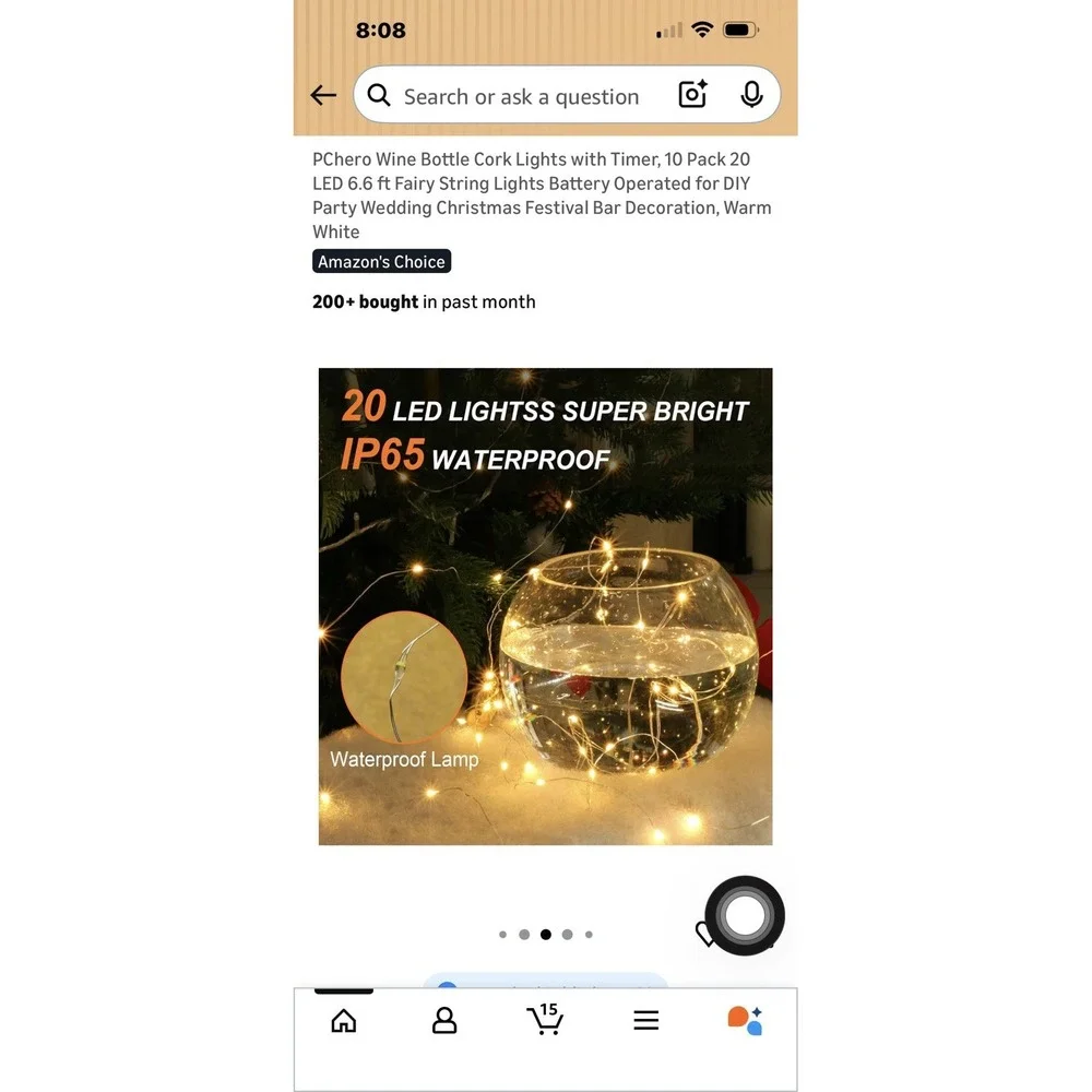 Wine Bottle Cork Lights with Timer, 10 Pack 20 LED 6.6 ft Fairy‎ String Lights